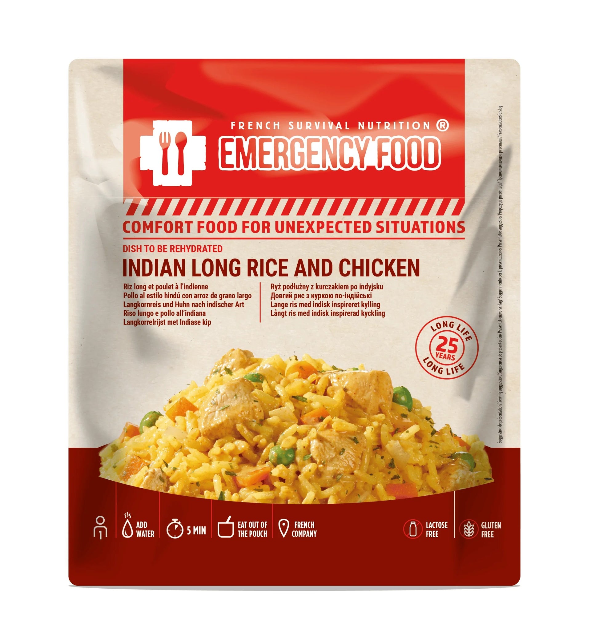 Repas survie lyophilise poulet riz