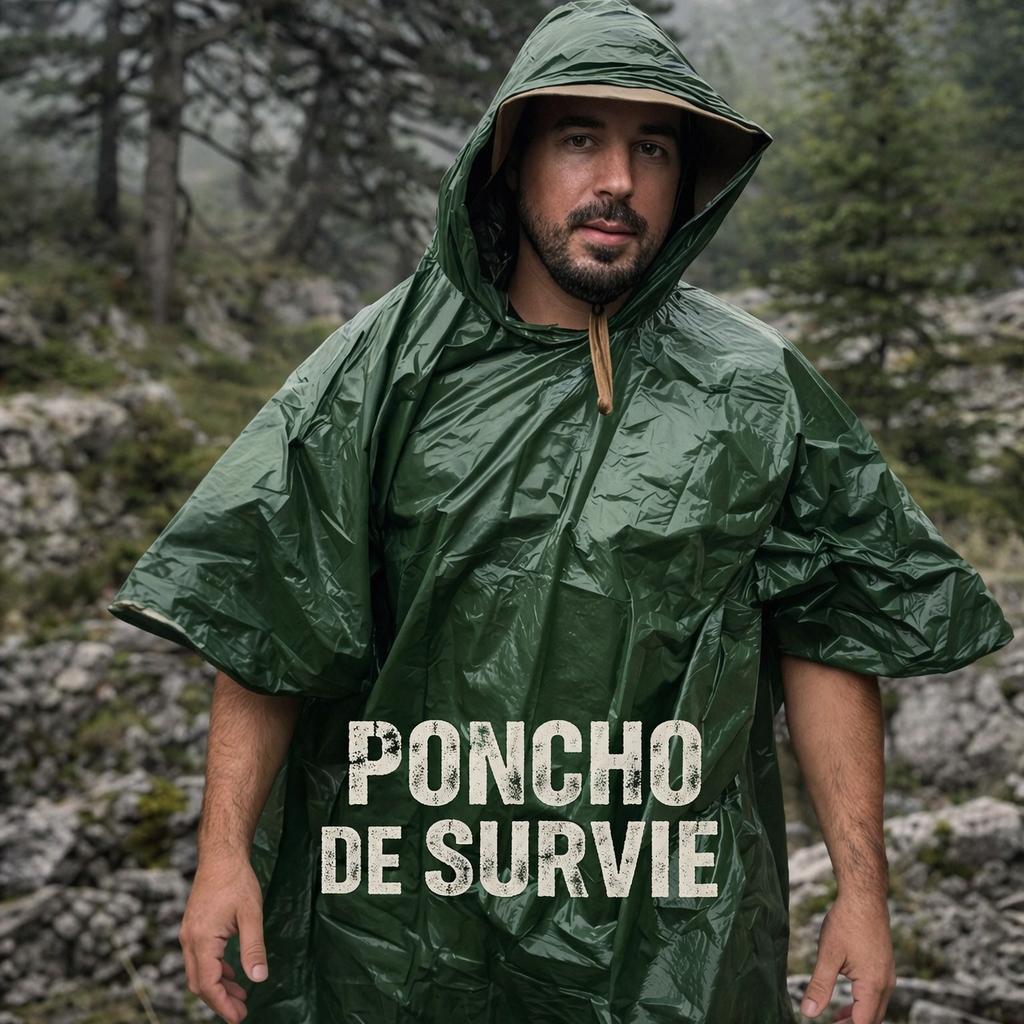 poncho survie vert